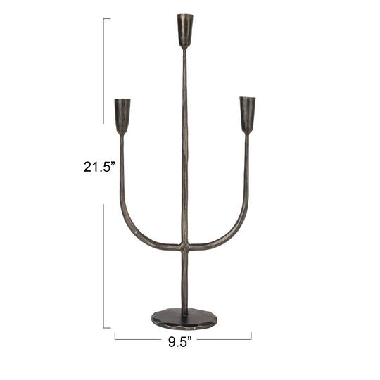 Hello Honey® 21.5" Black Metal Candelabra